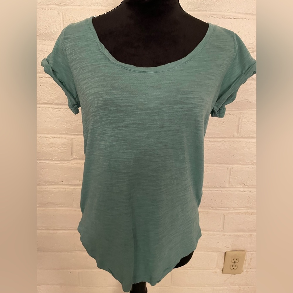 Banana Republic Teal Scoop-neck Short Sleeved T-shirt, size M